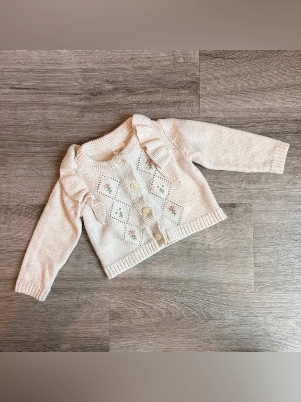 Homegrown by Gymboree baby girls cream floral sweater